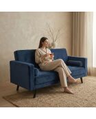 Skandinavisches Clic-Clac Schlafsofa aus Slow Blue Samt — 196x150x90 cm