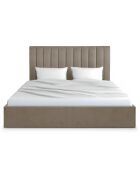 Bett Dream Truck + Boxspringbett aus taupefarbenem Samt - 189x217x112 cm