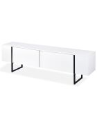 Mueble de TV moderno con 2 puertas Valmain de metal blanco/negro - 180x30x50 cm