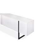 Mueble de TV moderno con 2 puertas Valmain de metal blanco/negro - 180x30x50 cm
