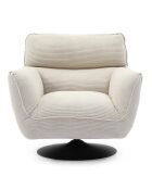 Moderne draaibare fauteuil met verstelbare rugleuning in crème Ghislain corduroy - 88x85x85 cm
