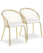 2 Eventille stoelen/fauteuils in wit kunstleer - 47x55,5x77,5 cm