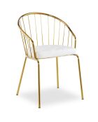 2 Eventille stoelen/fauteuils in wit kunstleer - 47x55,5x77,5 cm