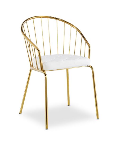 2 Eventille Stühle/Sessel aus weißem Kunstleder, 47 x 55,5 x 77,5 cm