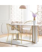 2 Eventille stoelen/fauteuils in wit kunstleer - 47x55,5x77,5 cm