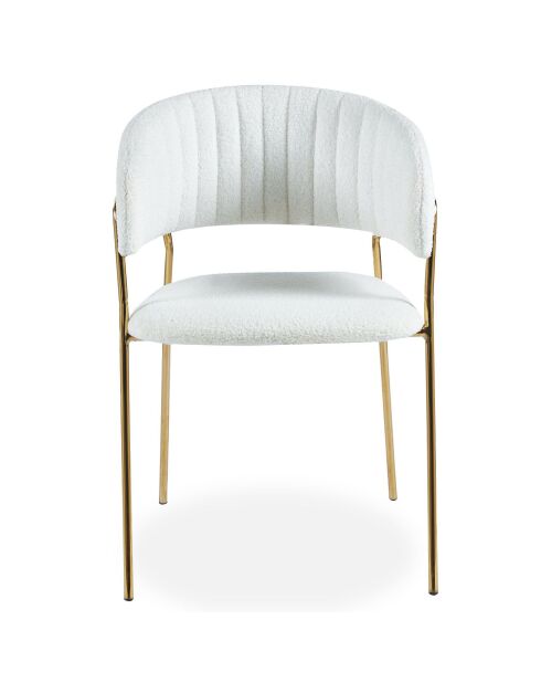 4 Tabata-Stühle, cremefarbener Boucle-Stoff, 53,5 x 52,5 x 79 cm