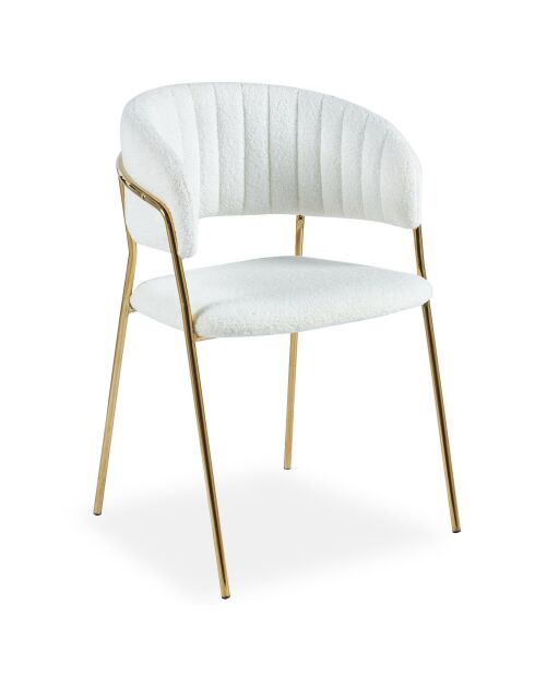 4 Tabata-Stühle, cremefarbener Boucle-Stoff, 53,5 x 52,5 x 79 cm