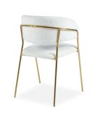 4 Tabata-Stühle, cremefarbener Boucle-Stoff, 53,5 x 52,5 x 79 cm