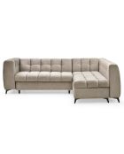 Divano angolare trasformabile Chessy taupe in velluto - 247x166x77 cm