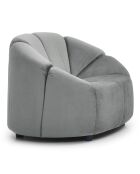 Fauteuil design arrondi en velours Sidonie gris - 103x87x74 cm