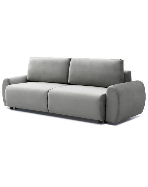 Traviata 3-Sitzer-Schlafsofa aus grauem Samt - 251x90x86 cm