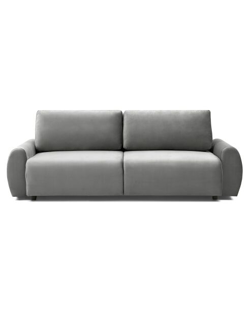 Traviata 3-Sitzer-Schlafsofa aus grauem Samt - 251x90x86 cm
