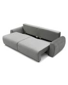 Traviata 3-Sitzer-Schlafsofa aus grauem Samt - 251x90x86 cm