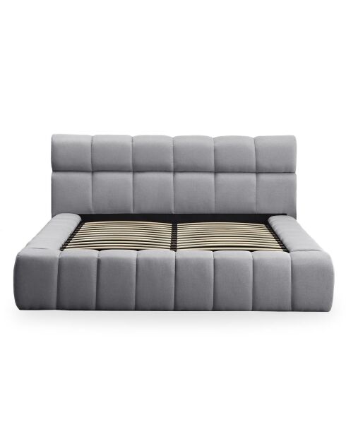 Challow Truhenbett mit gesteppten Kanten, dunkelgrauer Stoff, 180 x 200 cm