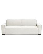 Canapé convertible clic-clac 3 places en tissu Pikado effet lin crème - 230x94x75 cm