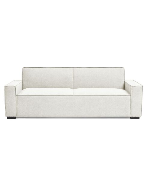 Canapé convertible clic-clac 3 places en tissu Pikado effet lin crème - 230x94x75 cm