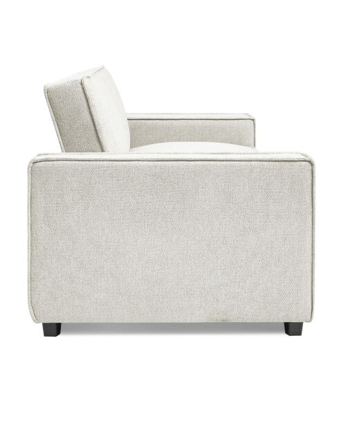 Canapé convertible clic-clac 3 places en tissu Pikado effet lin crème - 230x94x75 cm