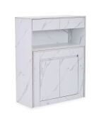 Consolle allungabile con contenitore Fontano effetto marmo bianco - 95x40x120 cm
