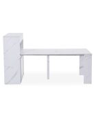 Consolle allungabile con contenitore Fontano effetto marmo bianco - 95x40x120 cm