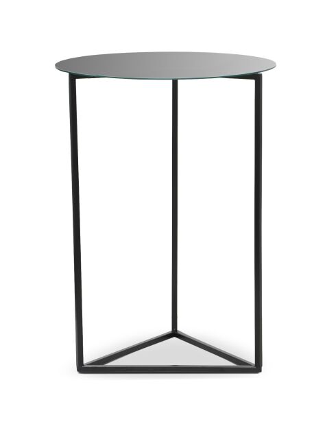 Mesita Oliana con espejo y metal negro - 56x56x79 cm