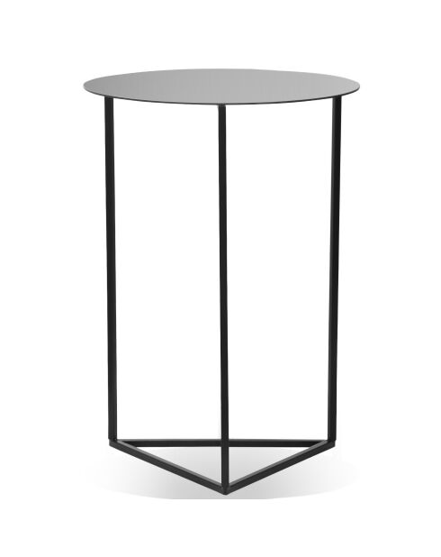 Mesita Oliana con espejo y metal negro - 56x56x79 cm