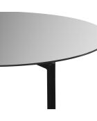 Mesita Oliana con espejo y metal negro - 56x56x79 cm