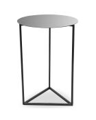 Mesita Oliana con espejo y metal negro - 56x56x79 cm