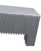 Galantinische Designkonsole aus weißem Marmor mit silbernen Beinen - 106,5x40 5x75,5 cm