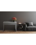 Galantinische Designkonsole aus weißem Marmor mit silbernen Beinen - 106,5x40 5x75,5 cm