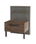 Ralta Nachttisch mit 1 Schublade im modernen Stil aus dunklem Holz und Grau - 43,6 x 44,5 x 58,8 cm