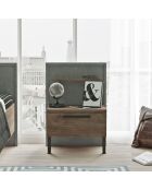 Ralta Nachttisch mit 1 Schublade im modernen Stil aus dunklem Holz und Grau - 43,6 x 44,5 x 58,8 cm