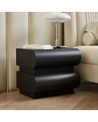 Nachttisch mit 2 abgerundeten Schubladen schwarz Mezade - 45x35x40 cm