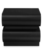 Nachttisch mit 2 abgerundeten Schubladen schwarz Mezade - 45x35x40 cm