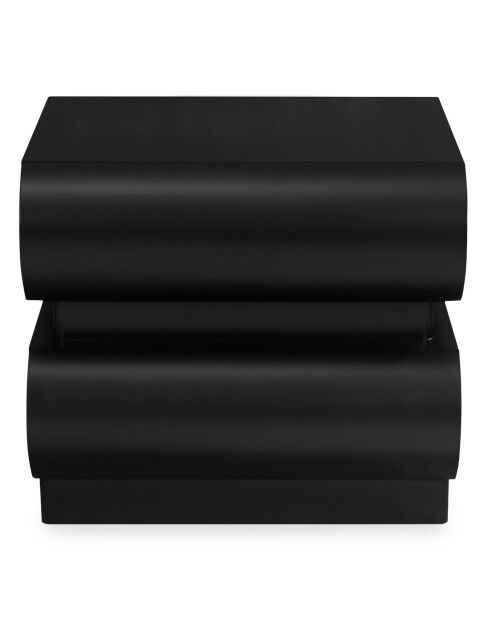 Nachttisch mit 2 abgerundeten Schubladen schwarz Mezade - 45x35x40 cm