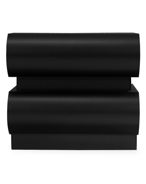 Nachttisch mit 2 abgerundeten Schubladen schwarz Mezade - 45x35x40 cm