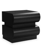 Nachttisch mit 2 abgerundeten Schubladen schwarz Mezade - 45x35x40 cm