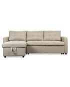 Beigefarbenes Ecksofa aus Stoff Toledo, 221 x 146 x 85 cm