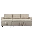 Beigefarbenes Ecksofa aus Stoff Toledo, 221 x 146 x 85 cm