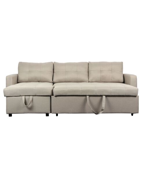 Beigefarbenes Ecksofa aus Stoff Toledo, 221 x 146 x 85 cm