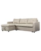 Beigefarbenes Ecksofa aus Stoff Toledo, 221 x 146 x 85 cm