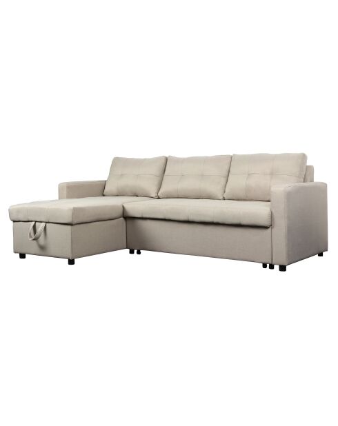 Beigefarbenes Ecksofa aus Stoff Toledo, 221 x 146 x 85 cm