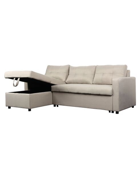 Beigefarbenes Ecksofa aus Stoff Toledo, 221 x 146 x 85 cm