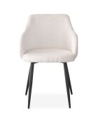 2 Paoline-Stühle aus cremefarbenem Boucle-Stoff, 53,5 x 57 x 79,5 cm