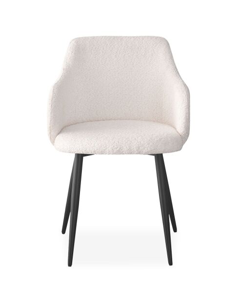 2 paoline stoelen crèmekleurige boucléstof - 53,5x57x79,5 cm