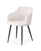 2 Paoline-Stühle aus cremefarbenem Boucle-Stoff, 53,5 x 57 x 79,5 cm