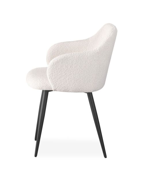 2 paoline stoelen crèmekleurige boucléstof - 53,5x57x79,5 cm