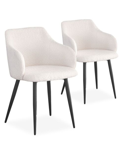 2 paoline stoelen crèmekleurige boucléstof - 53,5x57x79,5 cm