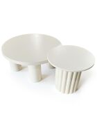 2 Couchtische mit cremefarbenem Standfuß im Storia-Säulenstil