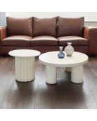 2 Couchtische mit cremefarbenem Standfuß im Storia-Säulenstil