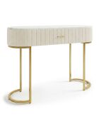 Coiffeuse paloma 1 tiroir velours beige - 120x43x75 cm